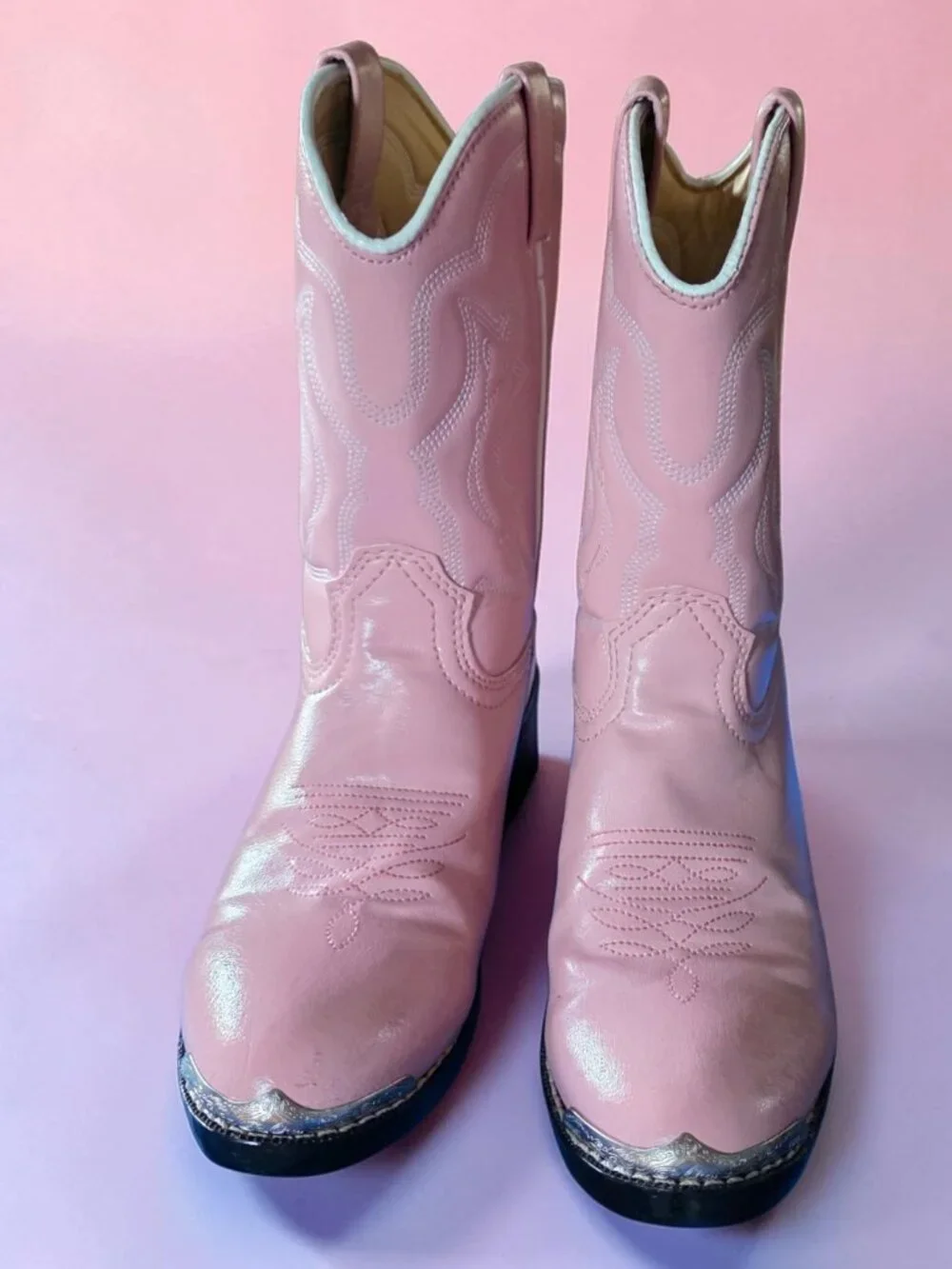 DURANGO ( 3D ) Youth Girls Pink Silver Tip Western Slip-In Cowboy Western Boots